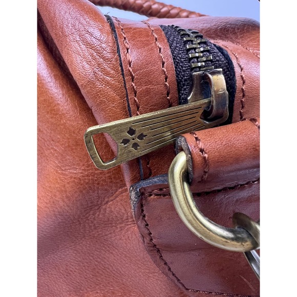 Patricia Nash Leather Paloma Tote Crossbody Bag Tan Braided Handles Shoulder Bag - Picture 10 of 14
